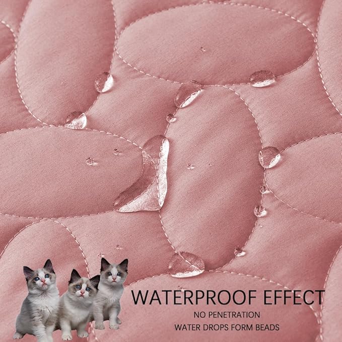 Ameritex Waterproof Pet Bed Cover Anti-Slip Dog Bed Blanket for Sofa and Furniture Waterproof New Pattern Design (Pink, 30x53 Inch (Pack of 1))