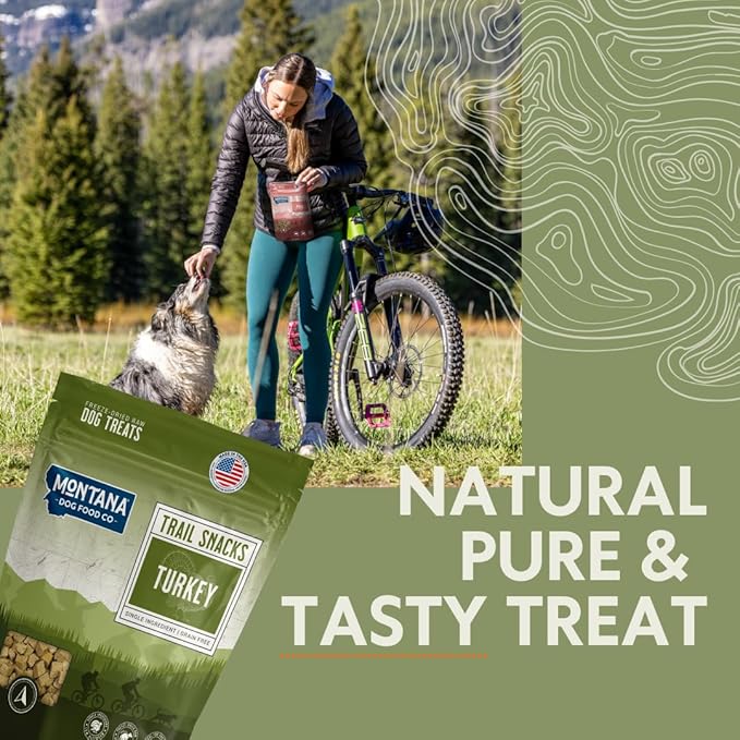 MONTANA DOG FOOD CO. Freeze-Dried Turkey Liver Dog Treats – 100% Natural, Single Ingredient, High Protein, Grain-Free, Made in USA – 3 oz Bag