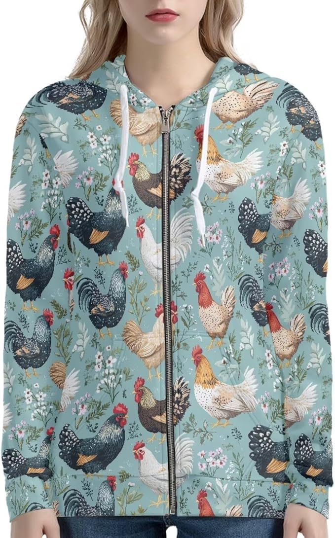 WELLFLYHOM Women Y2K Hoodie Zip Up Sweatshirt Vintage Jackets Hooded Cardigan