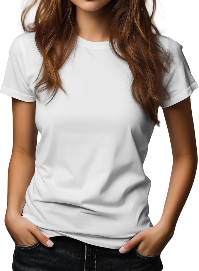 Womens Cotton Short Sleeve Graphic T-Shirts Round Neck Casual Tops for Trendy Fashion Graphic Print Tees