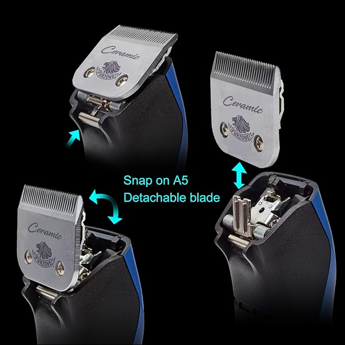 FURZONE Detachable Ceramic Blade - Size 40 Blade 1/100", Made of High-Tech Ceramic Materials, Compatible with Most Andis, Oster, Wahl A5 Clippers