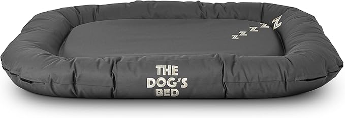 The Dog’s Bed Utility Waterproof Dog Bed, Large Durable Grey Oxford Fabric, Tough YKK Zippers, Washable Reversible Cover, Dog Beds for Home and Car Crate, Puppy & All Pet Comfort, Veterianry Approved