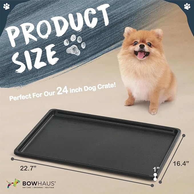 22.7-Inch Dog Crate Pan Replacement, Sturdy, Waterproof Plastic Tray for 24-Inch Pet, Rabbit Ferret Critter Kennels, Versatile Pan and Easy to Clean
