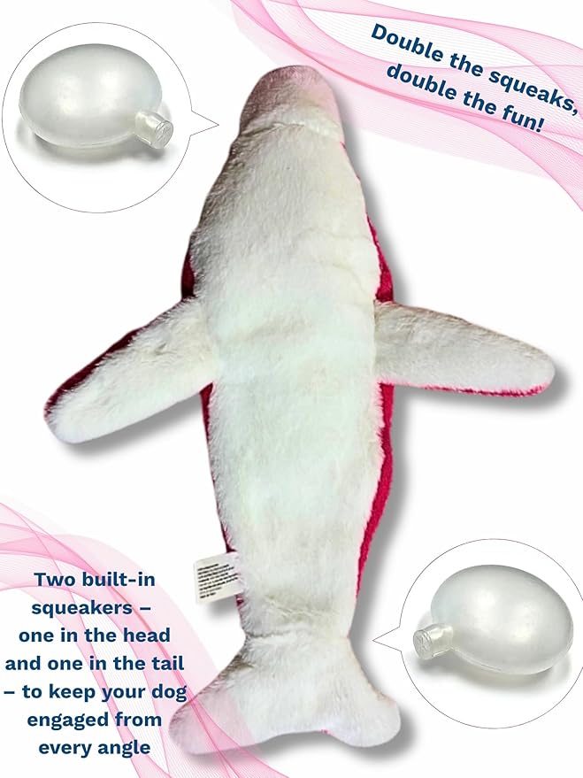 Majestic Pals Crinkle Dog Toy – No-Stuffing Squeaky Dog Toy for Small, Medium & Large Dogs, Tough Interactive Chew, Teething & Fetch Toy, Durable Soft Pet-Safe Material – Pink/Purple, Large