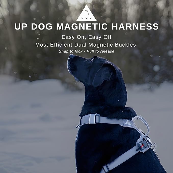 Effortless No-Pull Dog Harness with Magnetic Buckle – One-Hand On/Off Comfort Fit for Small, Medium & Large Breeds | Soft Padded, Adjustable, and Durable by Up Dog Shop (Small)