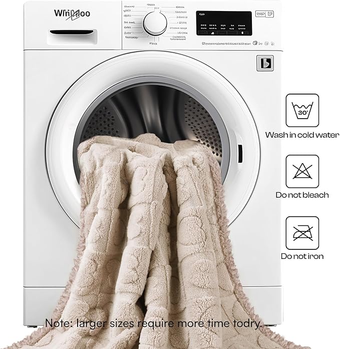 Luciphia Waterproof Dog Blanket for Small Medium Dogs Washable Couch Protector Soft Fluffy 3D Heart Jacquard Puppy Cat Blanket with Sherpa Fleece Cozy Calming Throw Blankets, Beige 57x40 inch