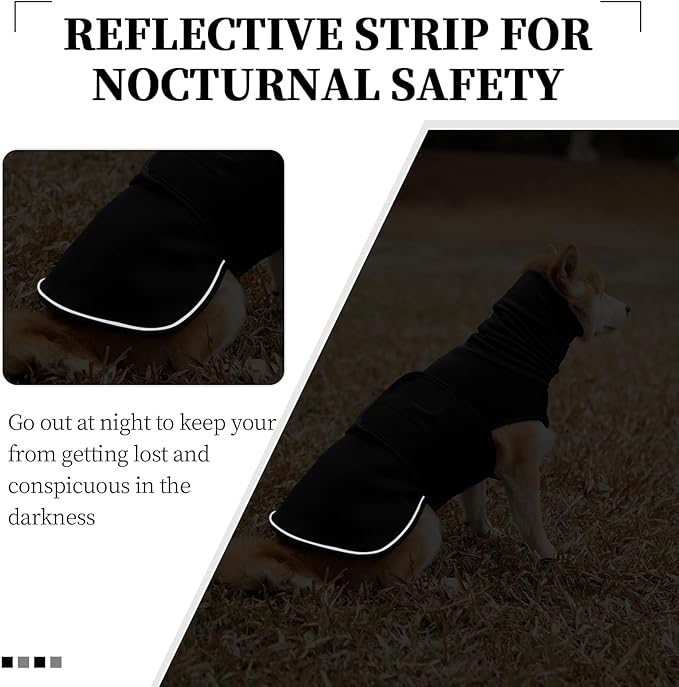ROZKITCH Dog Anxiety Calming Hoodie, Jacket for Fireworks & Travel, Breathable Dog Shirt with Noise Block & Ear Protection Design Black XL