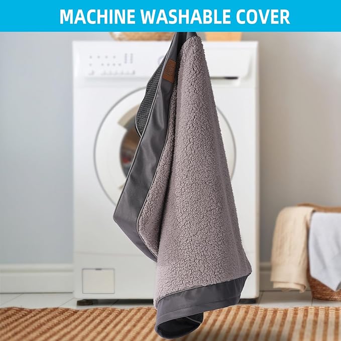 Extra Large Waterproof Dog Bed, Jumbo Orthopedic Dog Beds with Removable Washable Cover for Large Dogs, Pet Bed Mat Egg-Crate Foam, 3XL(47.5"X29"X4"), Grey