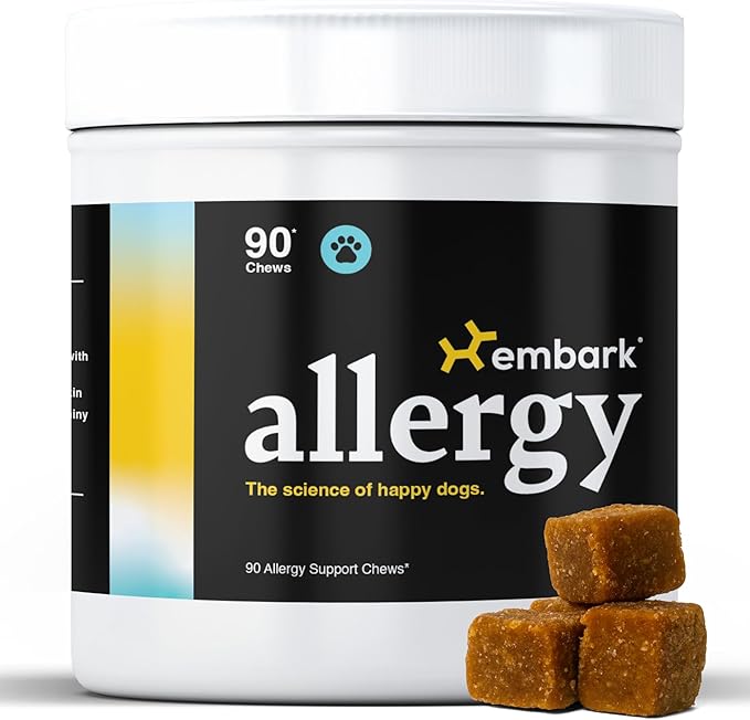 Embark Allergy Supplement for Dogs – Dog Allergy Chews, Support for Itchy Skin & Seasonal Skin Irritation – Vet-Formulated with All-Natural Ingredients – 90 Soft Chews for Small and Large Breed Dogs