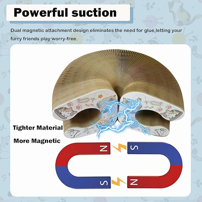 LGYJQTCMG Magic Organ Cat Scratcher Adventure Toy with Bell and Catnip Balls Toys Foldable Recyclable Accordion Kitten Toy Ultimate Interactive Mental & Physical Exercise Cat Toys for Indoor Cats