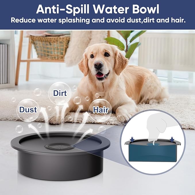 XIAZ Slow Feeder Dog Bowl Elevated Food and Water Bowl Stand for Large Medium Sized Dog, 4 Heights Adjustable, Non-Slip, Durable, Prevents Bloating & Improves Digestion for Dogs