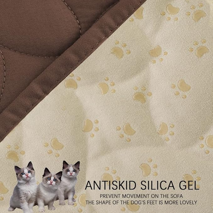 Ameritex Waterproof Pet Bed Cover Anti-Slip Dog Bed Blanket for Sofa and Furniture Waterproof New Pattern Design (Chocolate, 30x80 Inch (Pack of 1))