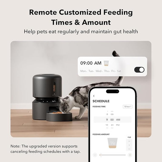 PETLIBRO Automatic Cat Feeder, 5G WiFi Pet Feeder with Freshness Preservation, Timed Cat Feeders for Dry Food, Up to 48 Portions 10 Meals Per Day, Granary Pet Feeder for Cat/Dog