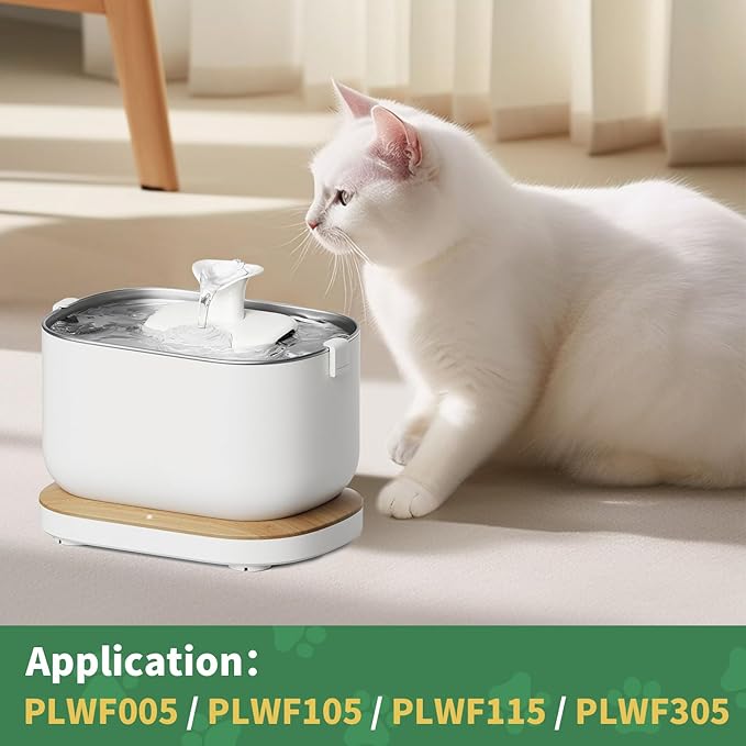 16 Pack Fountain Replacement Filters & 16 Pack Pre-Filter Sponges and a Cleaning Brush for PETLIBRO® Dockstream Cat Water Fountain PLWF005, PLWF105, PLWF115.
