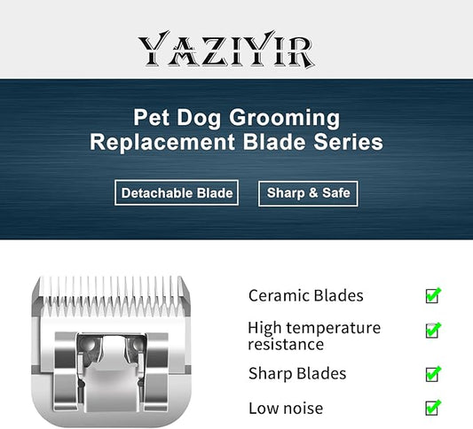 40# Pet Dog Grooming Detachable Ceramic Blades,Compatible with Andis,Oster A5,Wahl KM10 Clippers,Cut Length 1/100"(0.25mm)-2 PCS