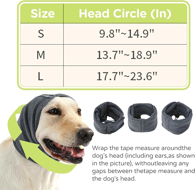 Dog Reducing Noise Hoodies - Dog Ear Covers for Bath, Thunderstorms & Anxiety Relief - Warm Windproof Ear Cover Hat
