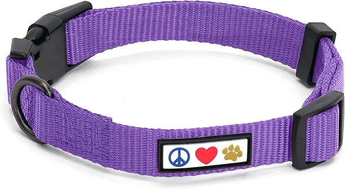 Pawtitas Adjustable Collar for Extra Small Dogs - Heavy Duty, Waterproof, Quick-Release Buckle - Purple