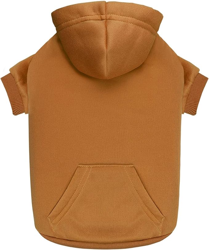 Coffee Dog Hoodie Sweatshirt with Pocket - Small Dogs, Soft Brushed Fleece Dog Clothes