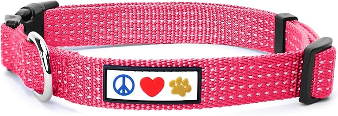 Pawtitas Reflective Dog Collar Adjustable Dog Collars for Small Dogs Puppy Collar Small Dog Collar Pink Dog Collar