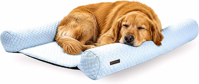 DenMate Dog Bed Co Sleeper: The First On-Bed DogBed for Your Pet. Perfect for Large/Medium Size Dogs; Helps Stabilizes Nighttime Movement to Help Improve Dog & Owners Sleep, Machine Washable.