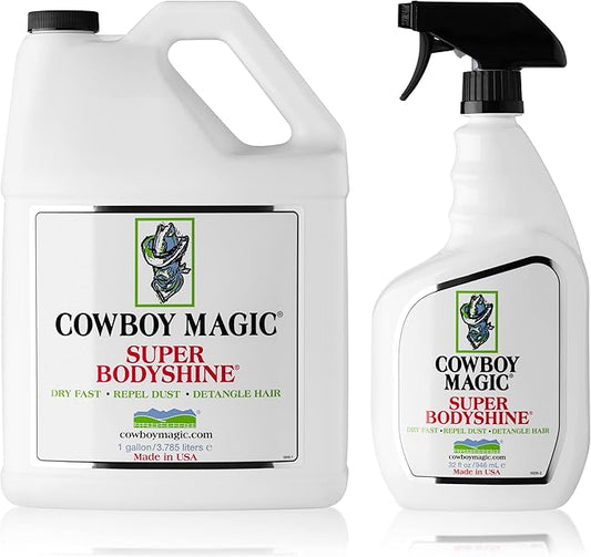 Cowboy Magic Super BodyShine Value Pack Detangler for Coat, Mane & Tail for Horses & Dogs, Mane and Tail Detangler Spray, Instant Detangling, Reduce Hair Breakage, Nourish Hair & Radiant Shine