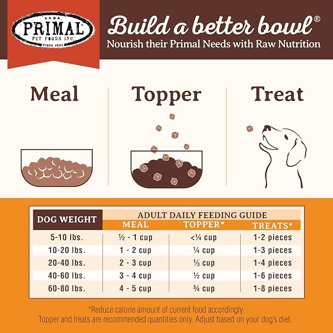 Primal Freeze Dried Dog Food, Pronto Mini Nuggets, Beef; Scoop & Serve, Complete & Balanced Meal; Also Use as Topper or Treat; Premium, Healthy, Grain Free High Protein Raw Dog Food (16 oz, 2-Pack)