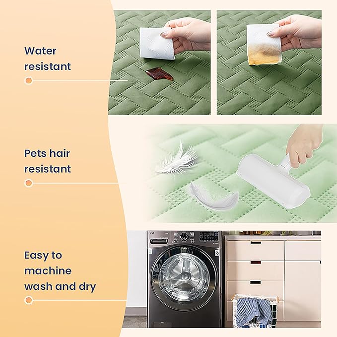 gogobunny 100% Double Sided Waterproof Dog Blanket Soft Pet Bed Cover Reversible Protect Furniture Couch Sofa Car for Puppy Cat Kids (Dark Green/Light Green, 82x102 Inch (Pack of 1))