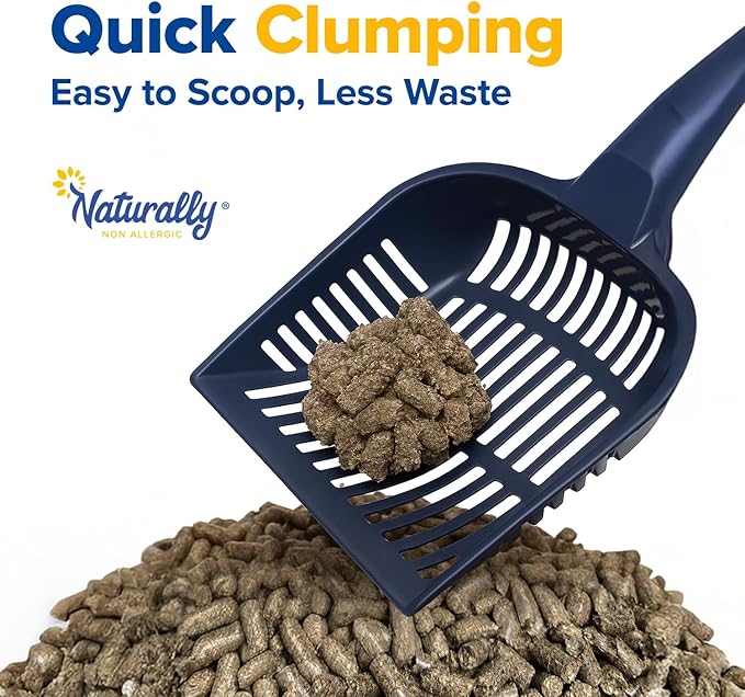 Naturally Non Allergic Pellet Clumping Cat Litter - 100% Natural Sunflower Hulls, Sunflower Scent, 11 lb