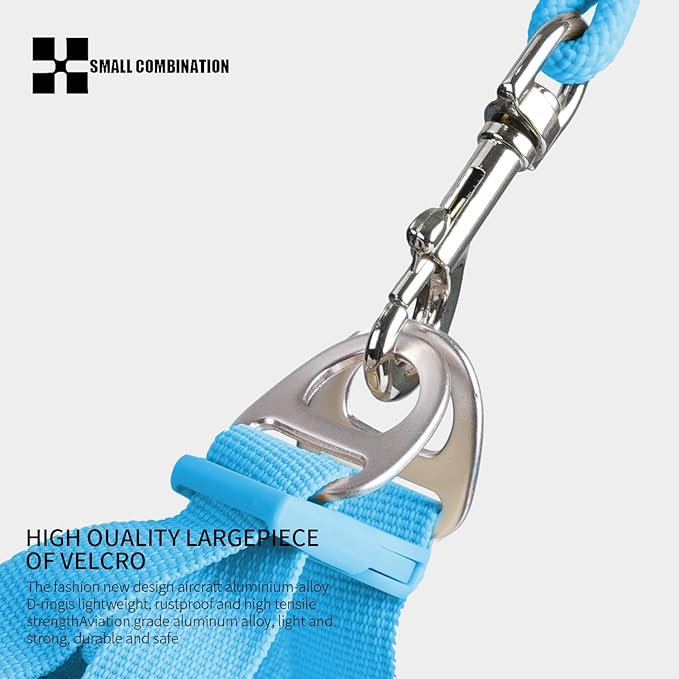 Adjustable Dog Harness with Leash, Reflective Mesh, No-Pull Design，Matching Lead Rope (SkyBlue, XS)