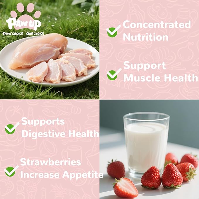 PAWUP Freeze Dried Dog Treats, Goat Milk Yogurt Flavor with Strawberry,Gentle Goat Milk Snacks for Sensitive Stomachs Puppies, 2.8 oz