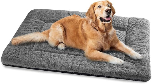 Dog Bed, Dog Crate Mat Washable, Ultra Soft & Anti-Slip S Dogs Bed Fit Dogs Crates & Kennels (Dark Grey, 48.0" L x 30.0" W x 1.5" Th)