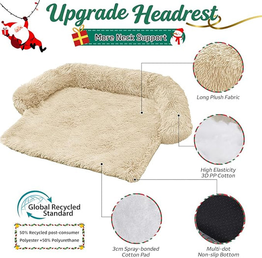 GGIB Calming Dog Bed Christmas Throw Blanket Fluffy Plush Dog Mat for Furniture Protector Decoration Holiday Throw for Sofa Couch Cover for Large Medium Small Dogs Cats