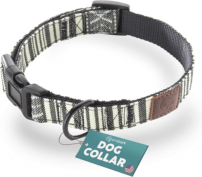 Embark Adventure Dog Collar – Stylish & Durable Nylon Collar for Medium Dogs,Comfortable & Adjustable Pet Collar for Medium Sized Dog with Strong Buckles
