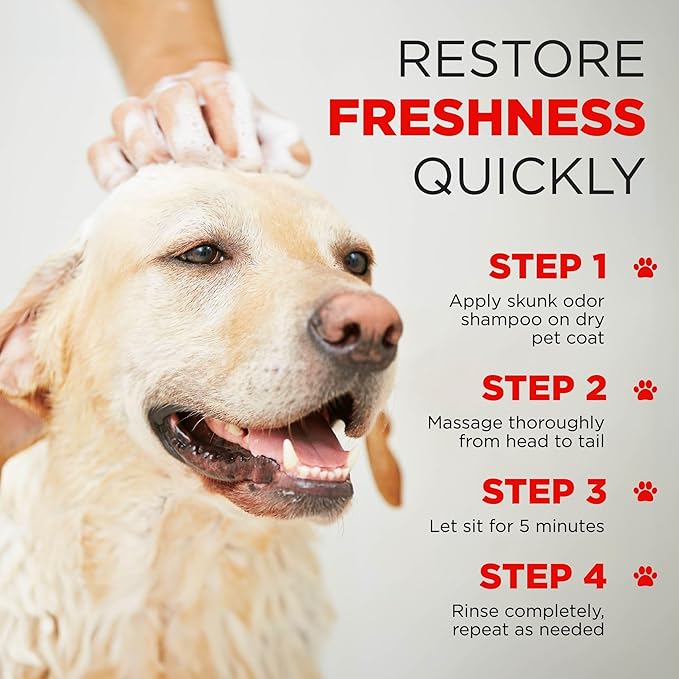 TropiClean Deodorizing Skunk Shampoo for Dogs - Extra Strength Skunk Odor Remover - 24 Hour Fast Relief - Gallon