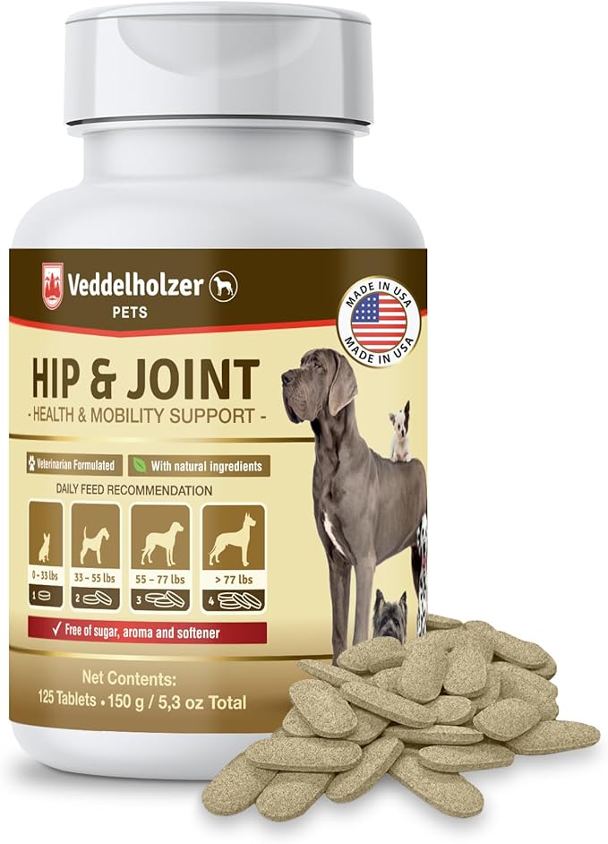 Dog Joint Supplement Tablets – Hip & Joint Support with Glucosamine, Chondroitin, MSM & Turmeric – Mobility, Flexibility & Comfort Aid for Large & Small Breeds – Vet Recommended