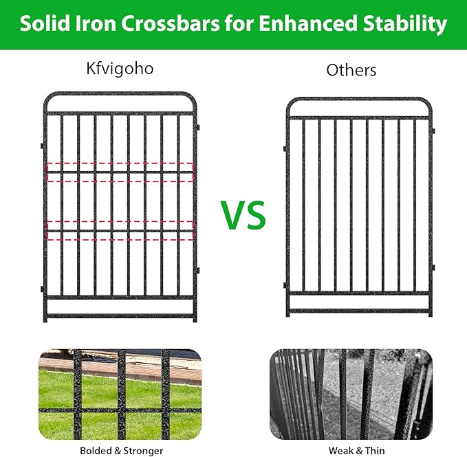 Dog Fence Outdoor 16 Piece Panels 40" Height, Square Steel Pipe with Reinforced Crossbars, Anti-Rust Heavy Duty Dog Playpen with Doors Portable for Yard RV Camping, Total 36FT, 103 Sq.ft, Snowy Black