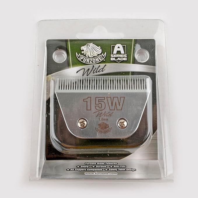 FURZONE Detachable Blade - Size 15W Wide Blade 3/64", Made of Extra Durable Japanese Steel, Compatible with Most Andis, Oster, Wahl A5 Clippers