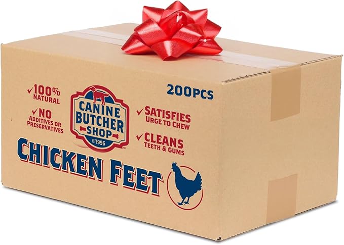Chicken Feet Dog Treats, Raised & Made in USA (200-Pack), Dehydrated Chicken Feet, All Natural Dog Chews & Snacks