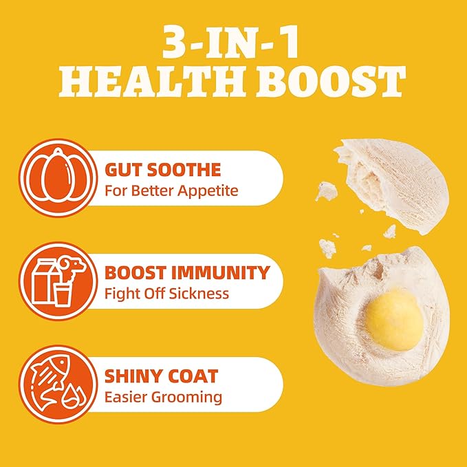 Wellix Sunny Bites Freeze Dried Chicken Treats for Cat&Dog - Healthy Cat Treats for Indoor Cats -Supports Immunity&Gut Healthy for Training Kitten Snack or Puppy Treat 3.5oz
