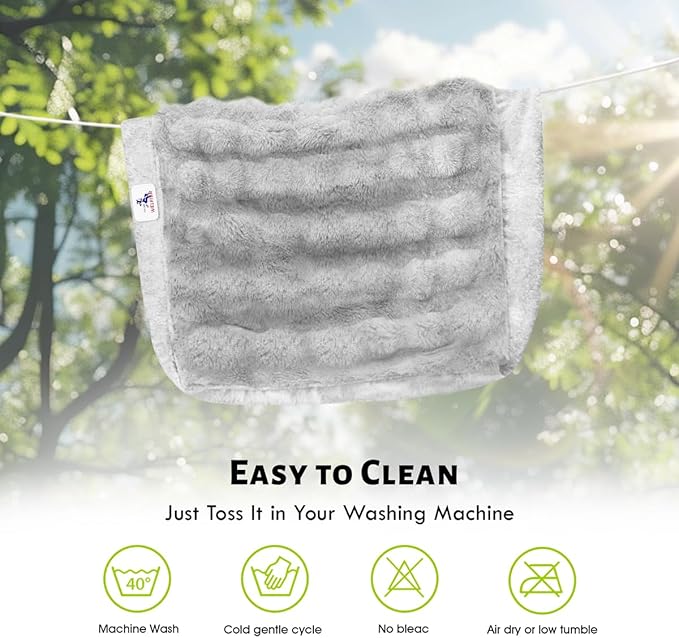 Warm Fluffy Dog Bed for Large Dogs - 35" Faux Fur Pet Couch with Removable Washable Cover, Nonskid Bottom, Supportive Foam, Comfortable Dog Sofa Bed for Medium Large Dogs, Gray