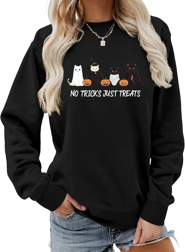 Womens Cat Print Hoodies Trendy Funny Cat Graphic Long Sleeve Sweatshirt Y2k Streetwear Hooded Pullover Tops