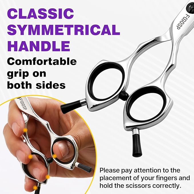 Dog Grooming Scissors Kit 7.5 in Professional Curved Thinning Straight Chunker Shears Grooming Big Dogs Poodle Pet Japan 440C Stainless Steel(7.5'',Kit)