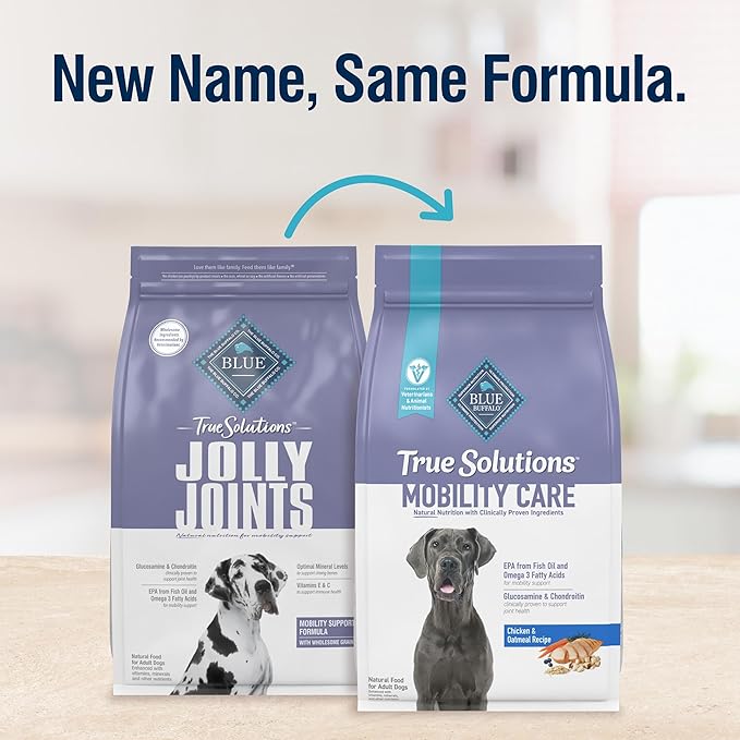Blue Buffalo True Solutions Mobility Care Natural Dry Dog Food for Adult Dogs, Chicken, 4-lb. Bag