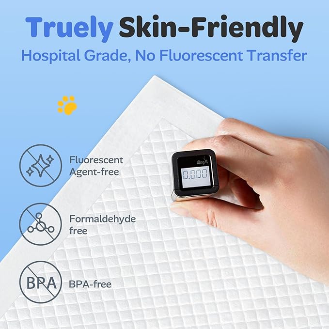 Super Absorbent Underpads for Adults, 50 Count 30" x 36" Leak-Proof Quick Drying Disposable Incontinence Bed Pads, Pee Pads with Adhesive Strips for Baby, Dogs and Pets