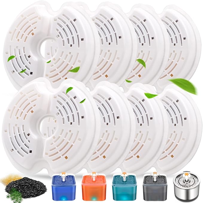 4 Pack Cat Fountain Filters, Petilog Cat Water Fountain Filters, Pet Fountain Filter Replacment