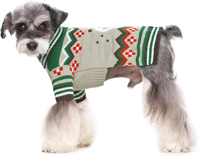 Small Dog Sweater for Male Female - Warm Halloween Autumn Knit Sweaters With Long Legs for Yorkie Chihuahua