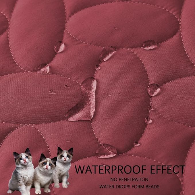 Ameritex Waterproof Pet Bed Cover Anti-Slip Dog Bed Blanket for Sofa and Furniture Waterproof New Pattern Design (Burgundy, 30x53 Inch (Pack of 1))