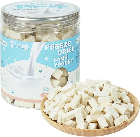 PAWUP Freeze Dried Dog Treats, Goat Milk Yogurt Flavor, Gentle Goat Milk Dog Snacks for Sensitive Stomachs Puppies, 2.8 oz