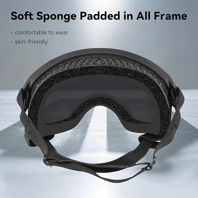 PETLESO Dog Goggles for Medium to Large Breed, UV Protection Dog Sunglasses Wide Version Windproof Eye Wear for Outdoor Driving/Riding/Hiking, Adjustable, Silver Mirror Lens