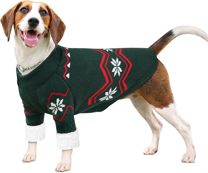 WINGOIN Dog Sweater for Extra Large Dogs, Xlage Size Dog Christmas Sweaters, Male Female Knit Dogs Turtleneck Pullover with Leash Hole, Pet Warm Winter Clothes for Girl Boy Corgi, Beagle (XL)